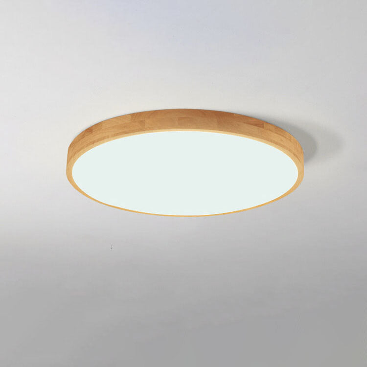 Nordic Massiefhout Ronde Ultra-dunne LED Plafondlamp 1-Licht