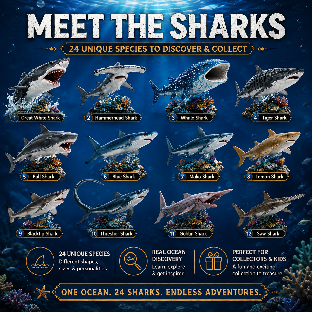 🔥50% Korting Alleen Vandaag-🦈 2026 Haai Wereld Adventskalender
