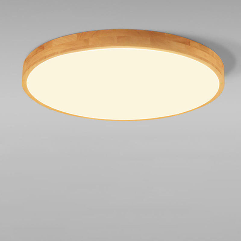 Nordic Massiefhout Ronde Ultra-dunne LED Plafondlamp 1-Licht