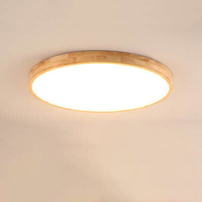 Nordic Massiefhout Ronde Ultra-dunne LED Plafondlamp 1-Licht