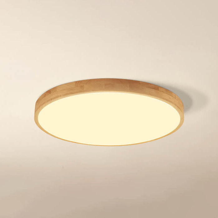 Nordic Massiefhout Ronde Ultra-dunne LED Plafondlamp 1-Licht