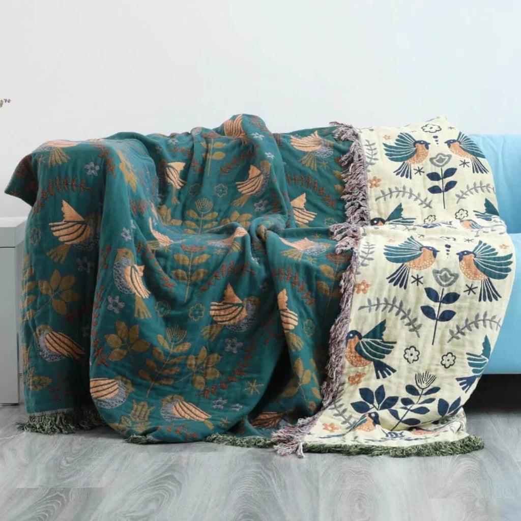 Omkeerbare Scandinavische Deken met Vogeldesign