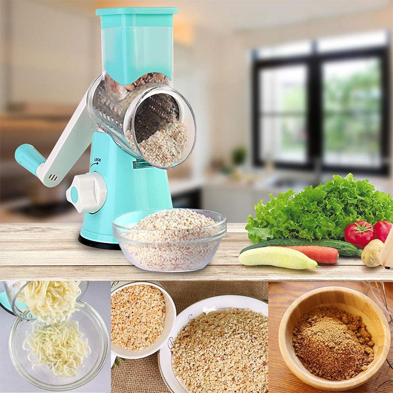 CulinaryElegance Handmatige Rotatierasp | Multifunctionele hakker voor moeiteloos raspen en snijden in de keuken