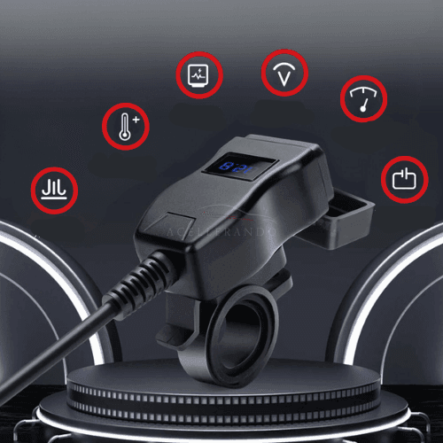 LuxCharge Elite Duo | Luxe dual USB oplader voor motorfietsen