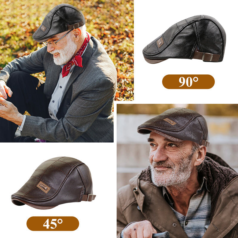 ElderLux Pluche Leren Baret | Gezellige elegantie voor een warme winterervaring