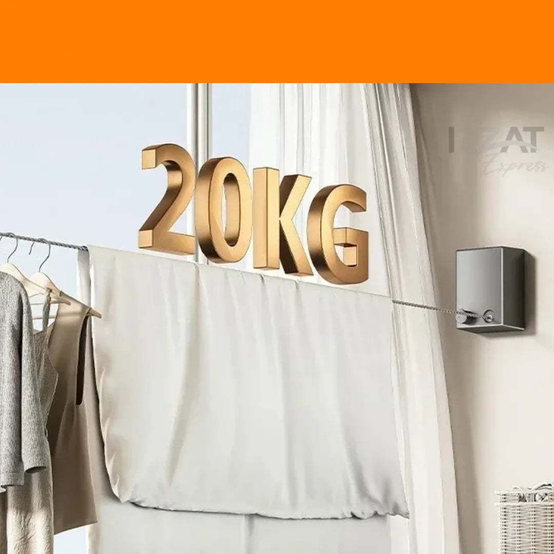 LuxuraLine Ingebouwde Retractable Staal Droogrek | Ruimtebesparend en stijlvol voor elke woning