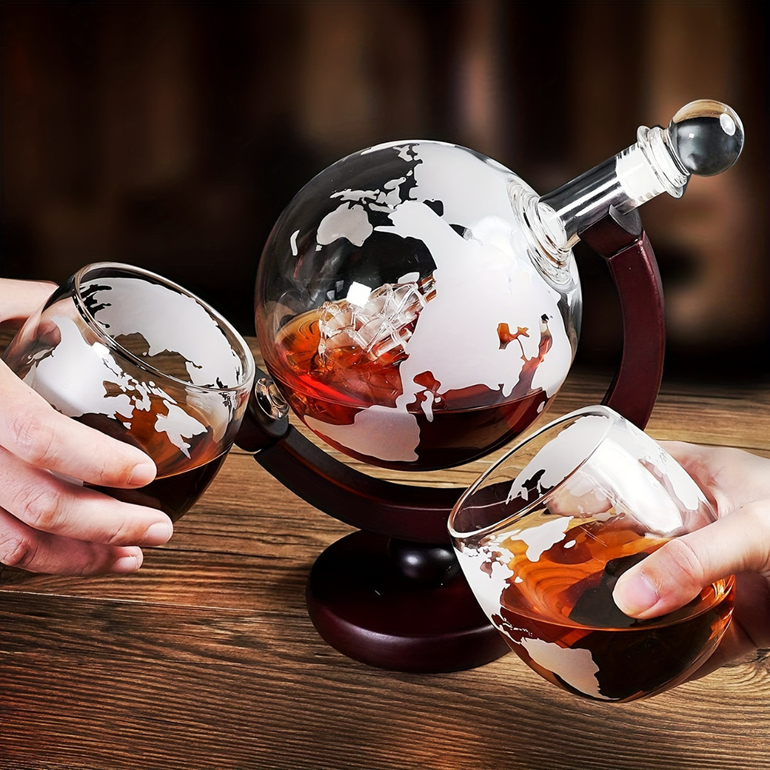 AtlasWhisk | Whiskey Globe Set Premium Drinkware voor Enthousiastelingen
