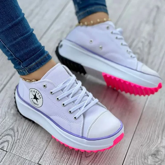 Drune Sneaker Dames dikke Zool Vetersluiting