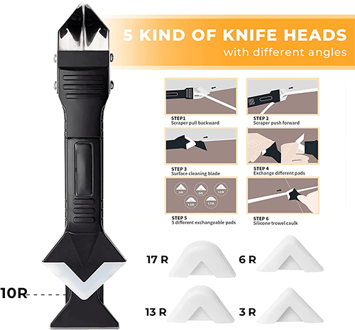 SealMaster 5-in-1 siliconen schraper gereedschapsset | Perfecte afdichtingen gemakkelijk gemaakt