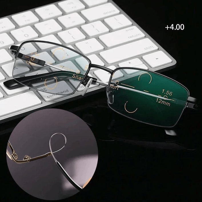 Titanium Progressieve Ver- en Nabereik Dual-Use Leesbril