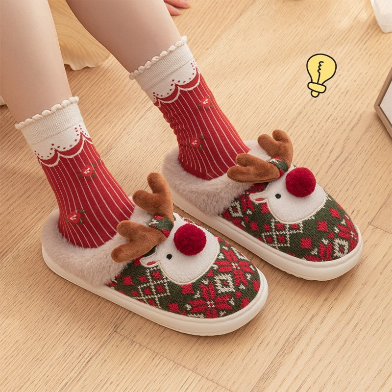 Kerstpantoffels met Geborduurde Stof