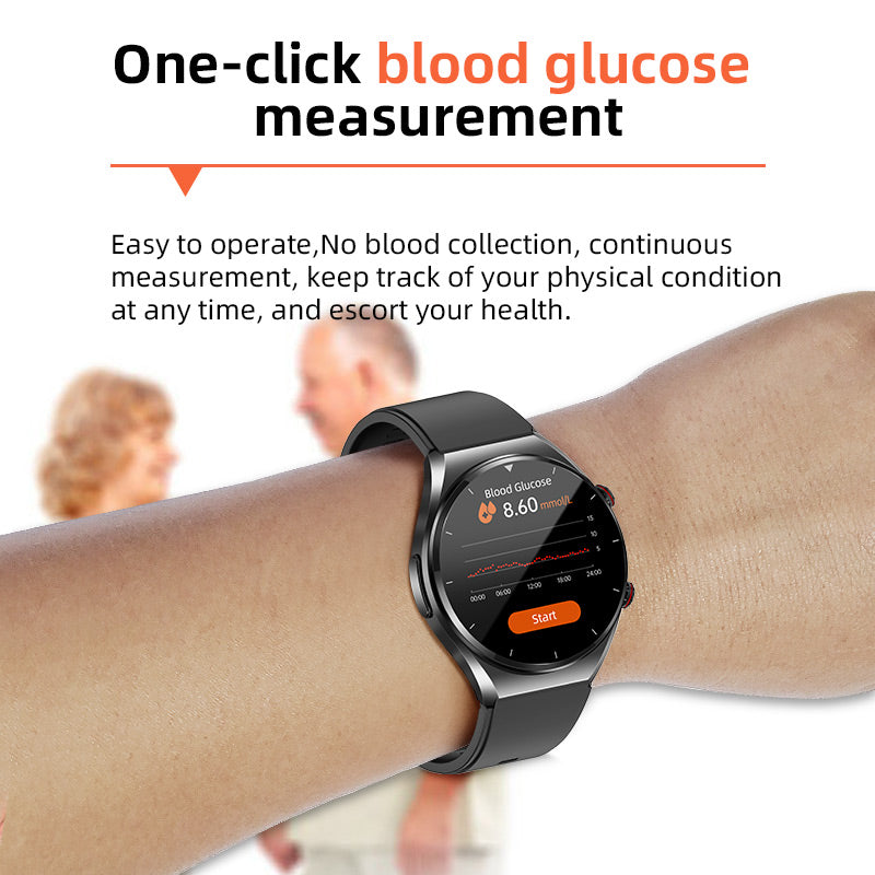 Een-Klik Bloedglucose|Bloedglucose Bloeddruk EKG|EKG HRV Hartslagmonitor Gezondheids-Smartwatch