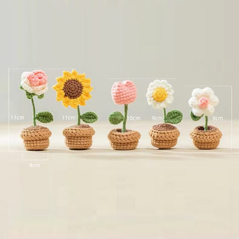 Handgemaakte gebreide bloemen