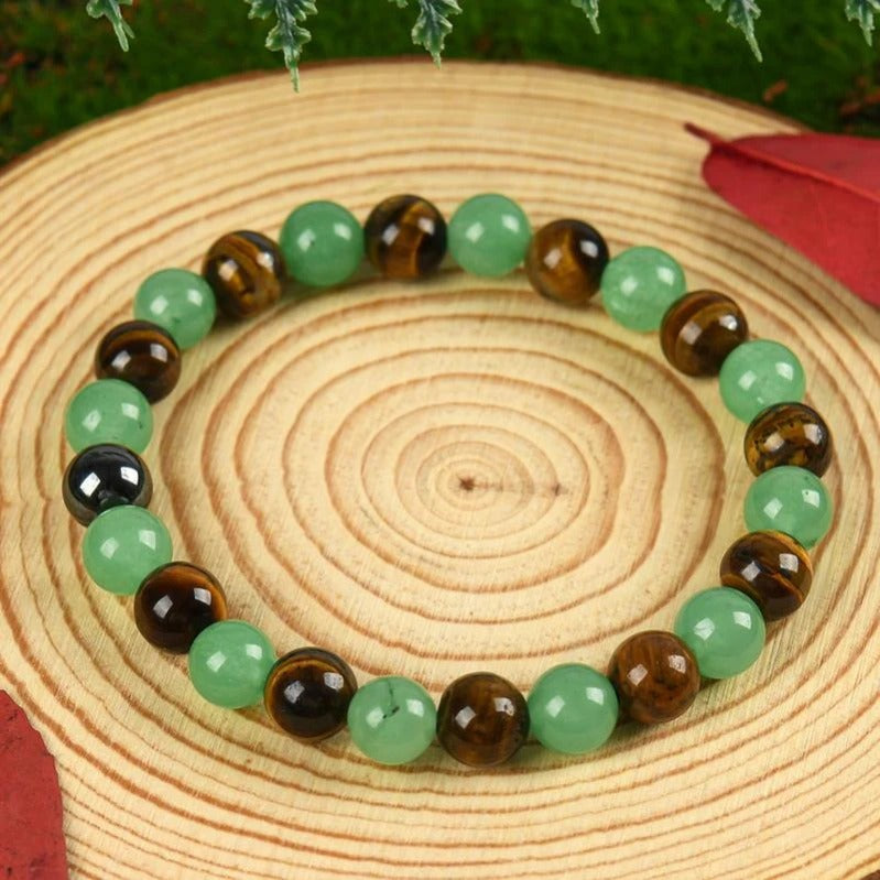 Rijkdom Bewaker Kristallen Armband – Aventurijn & Tijgeroog