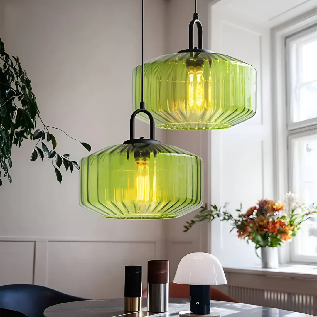 Mireta - Retro Gekleurd Glazen Hanglamp