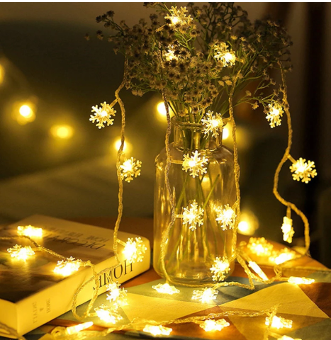 LED Kerstverlichting met Sneeuwvlokken – Warmwit of Kleurrijk Licht voor Binnen & Buiten