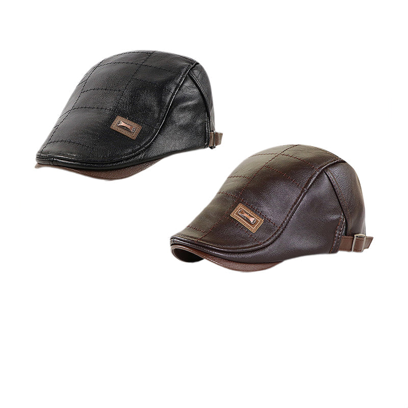 ElderLux Pluche Leren Baret | Gezellige elegantie voor een warme winterervaring