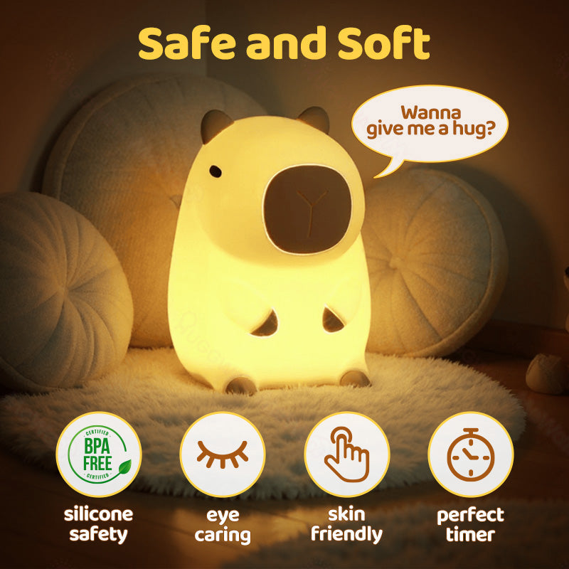 SquishBara | Capybara Squishy Nachtlampje Ideaal Cadeau voor Alle Leeftijden