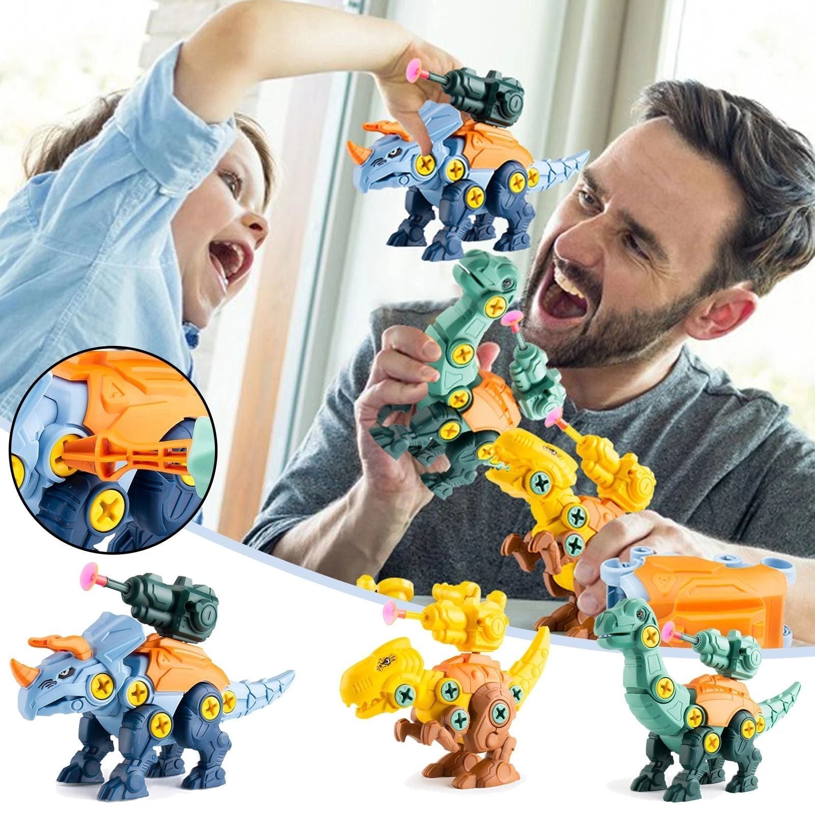Dinosaurusschroeven Speelset met Zuignapkanon