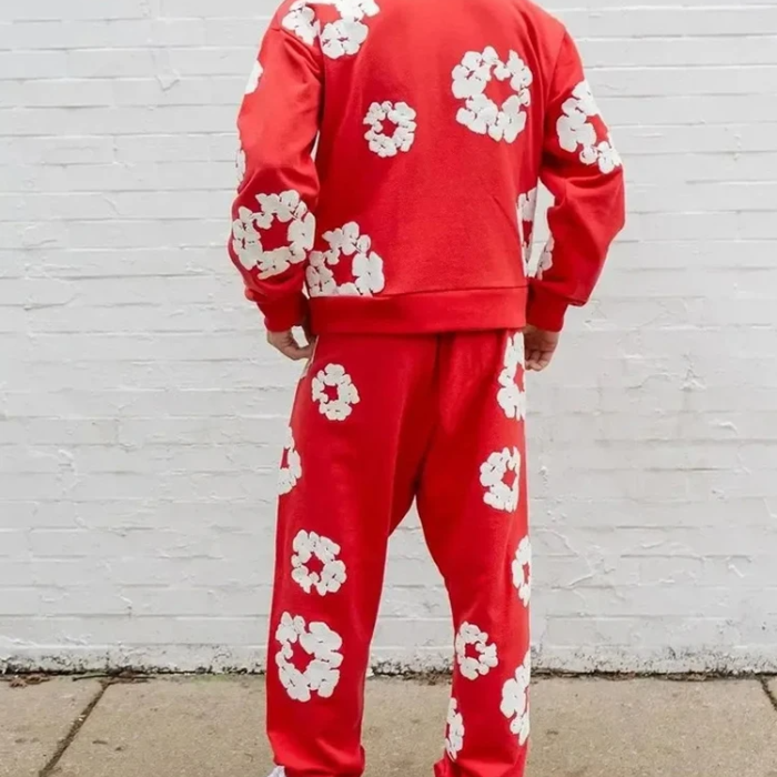 Ensemble Caleb met Hoodie en Wijde Bloemenbroek