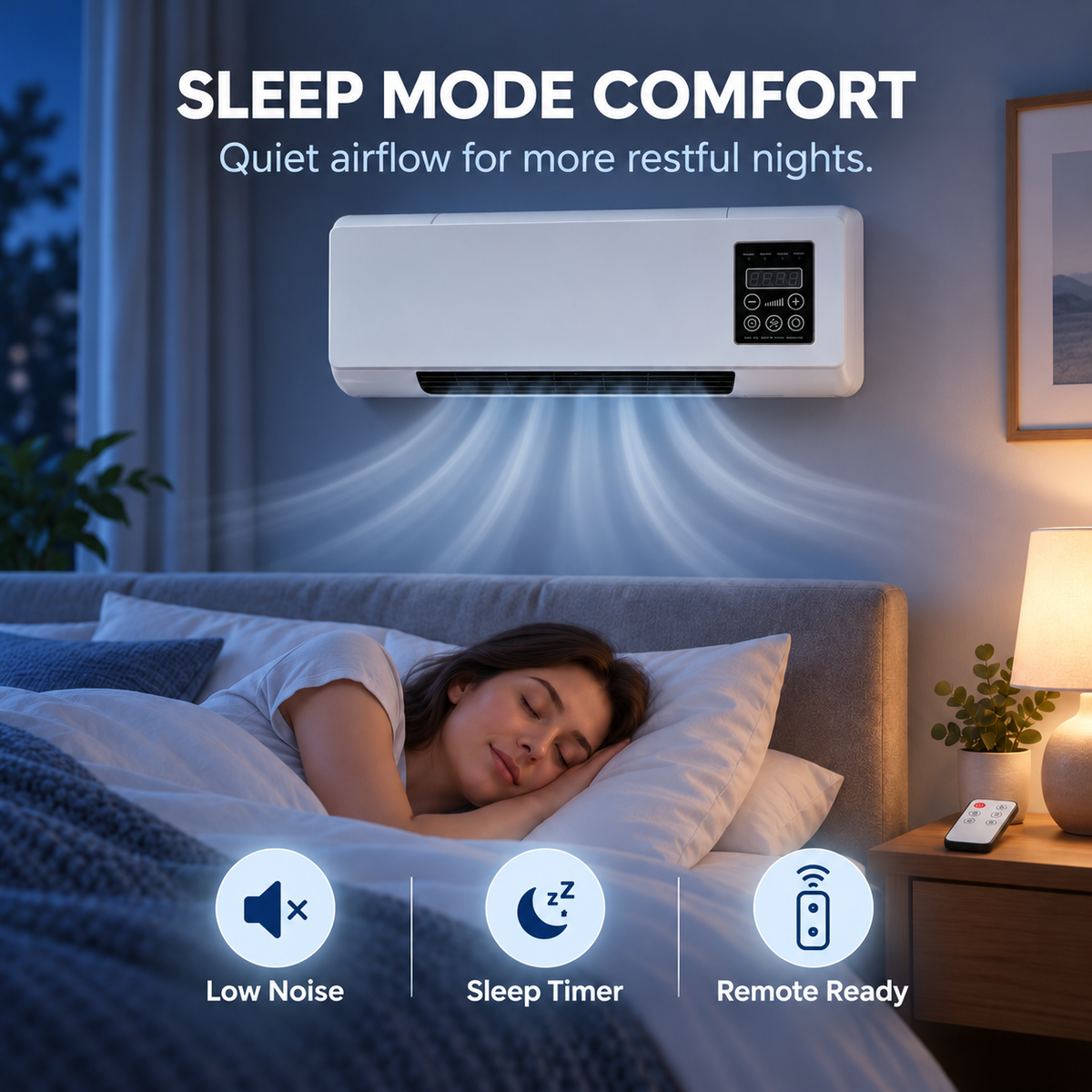 Wandairco & Verwarming 2-in-1 – Wandgemonteerde Airconditioner met Afstandsbediening