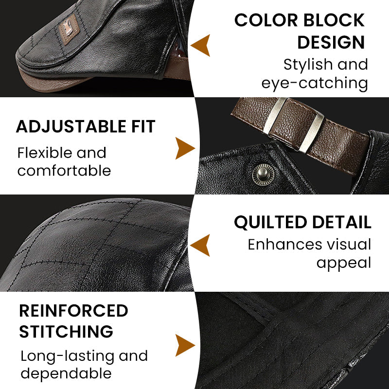 ElderLux Pluche Leren Baret | Gezellige elegantie voor een warme winterervaring