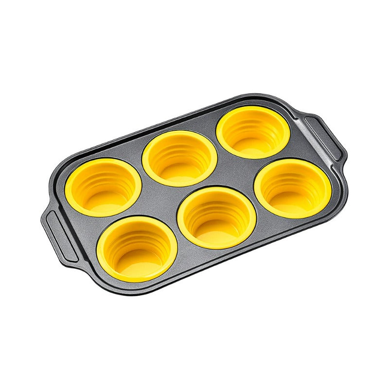 Siliconen Muffinvorm met Stevig Metalen Frame – Flexibele Bakvorm voor Muffins en Cupcakes