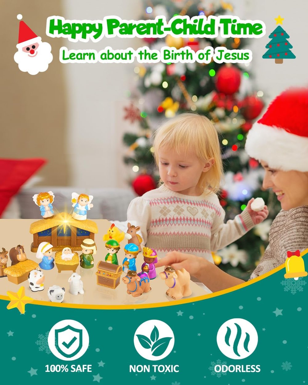 HeiligeNacht | 2025 Kerststal Adventskalender 25 Stukken Feestdecoratie