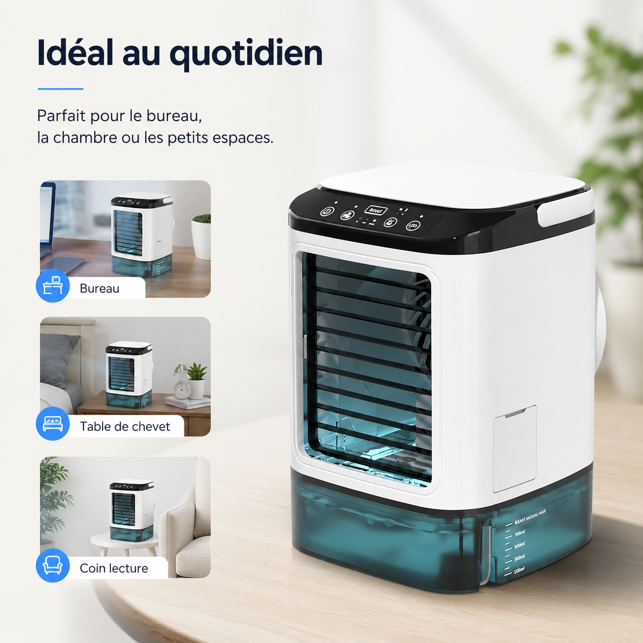 Mini Portable Airconditioner Koel met Water – USB Voeding met Groot Reservoir