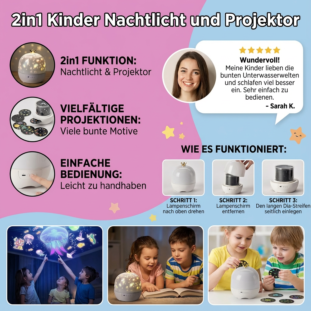 2-in-1 Kinder Nachtlampje en Projector