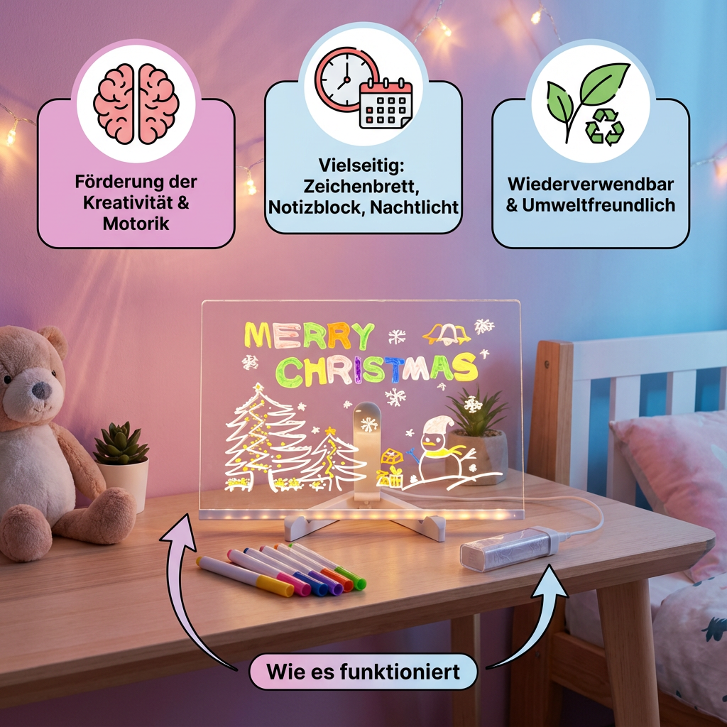 Verlicht LED tekenbord voor kinderen