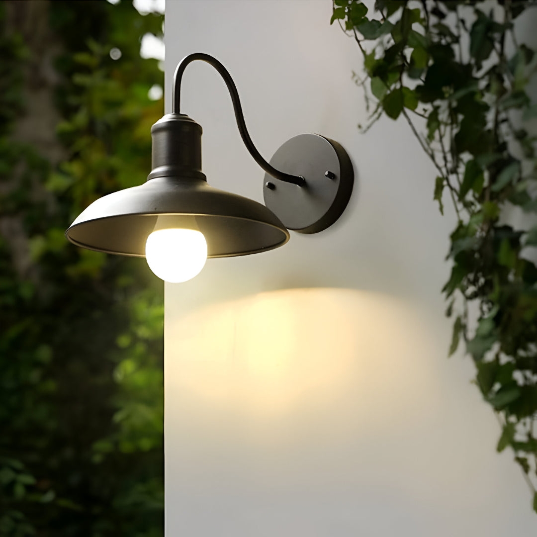 Vintage Industriële IJzeren Kom Buiten Wandlamp LED 1-Licht