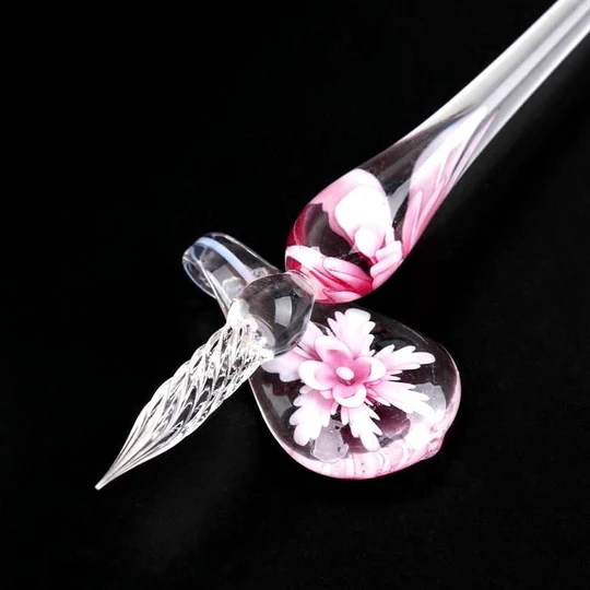 Glas Kalligrafie Stiftset met Inkt en Stift Houder