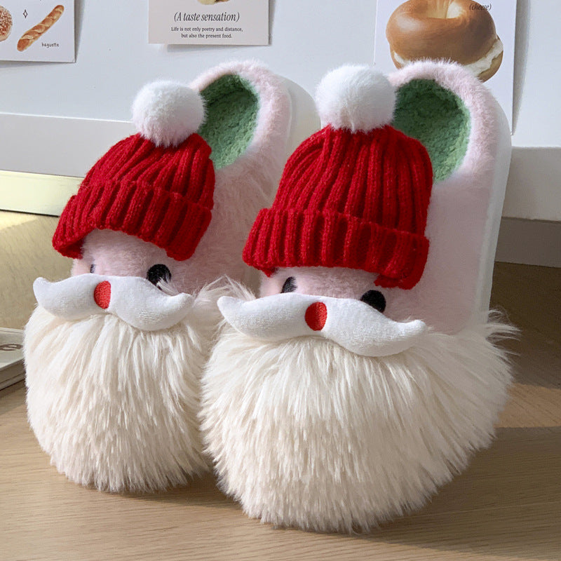 Warme Kerst Huisschoenen met Kerstman Ontwerp