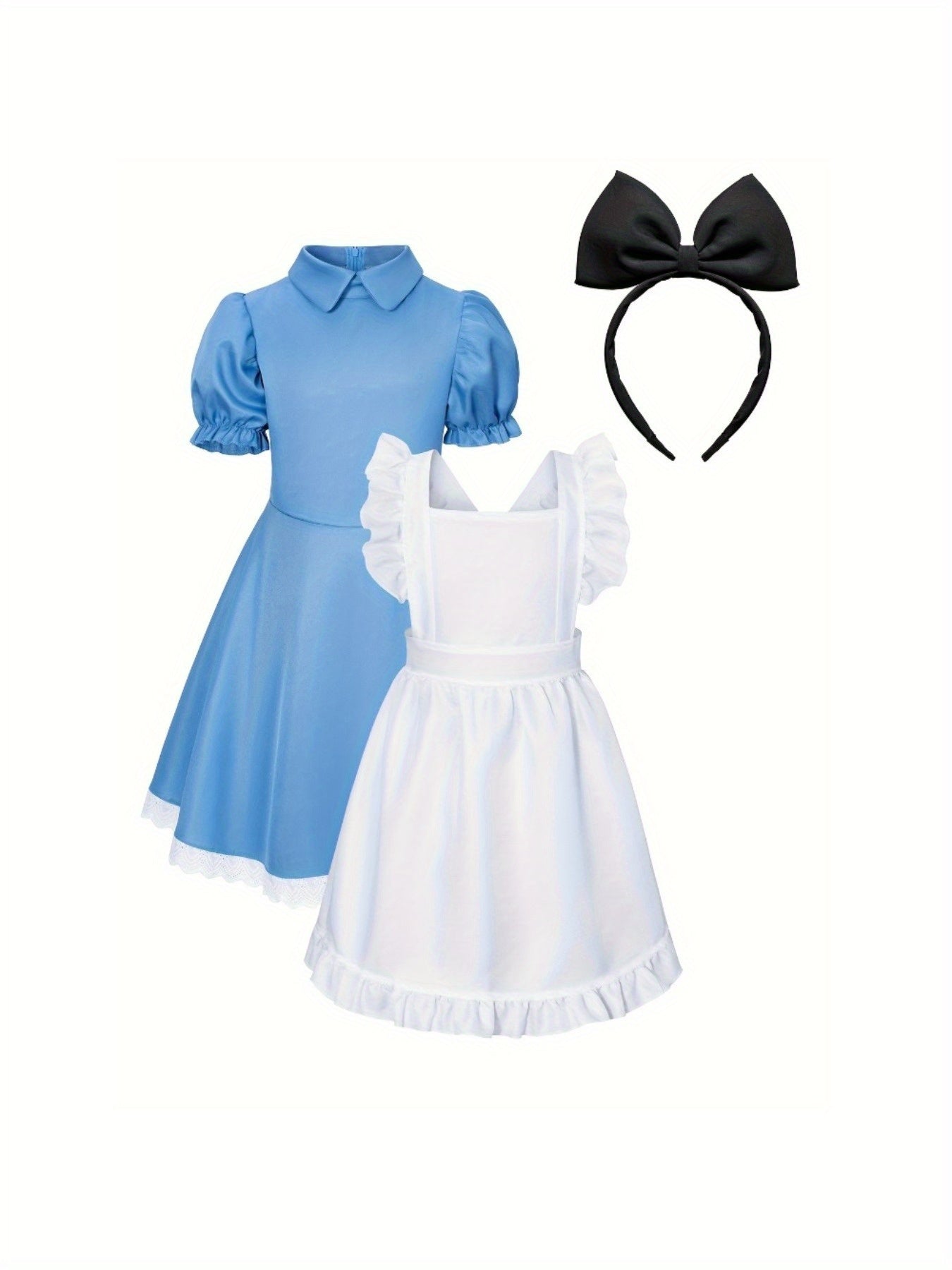 Meisjes Klassieke Puff Sleeve Halloween Kostuum Jurk Set | Mini
