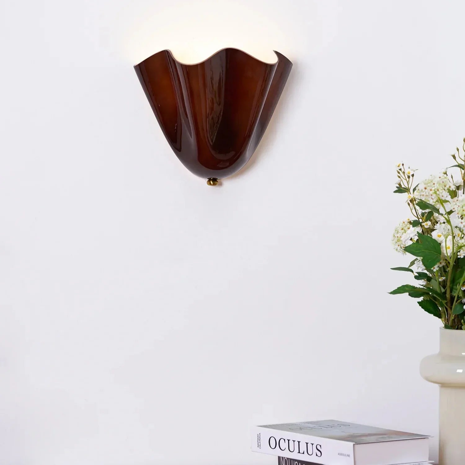 Retro Glas-in-lood Schelp Wandlamp LED 1-Licht