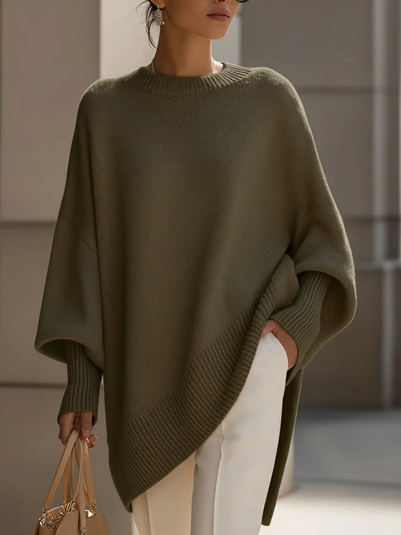 Kimia - Oversized Gebreide Ronde Hals Trui