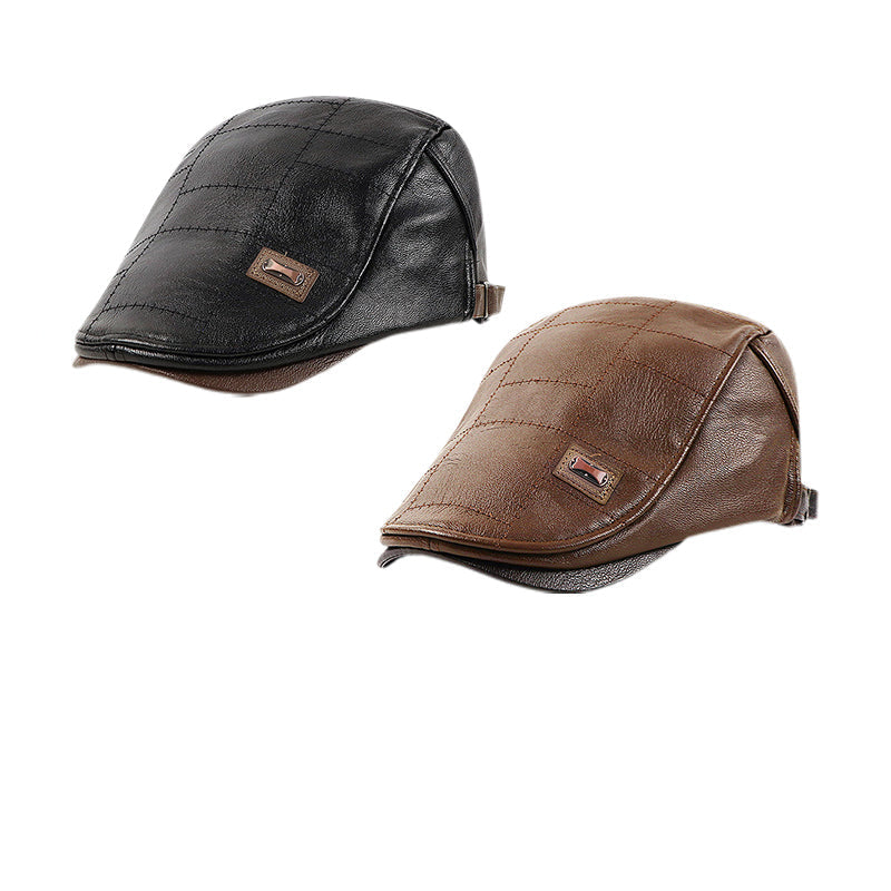 ElderLux Pluche Leren Baret | Gezellige elegantie voor een warme winterervaring