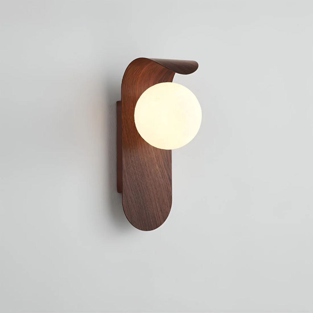 Scandinavische Houten Globe Wandlamp LED 1-Licht