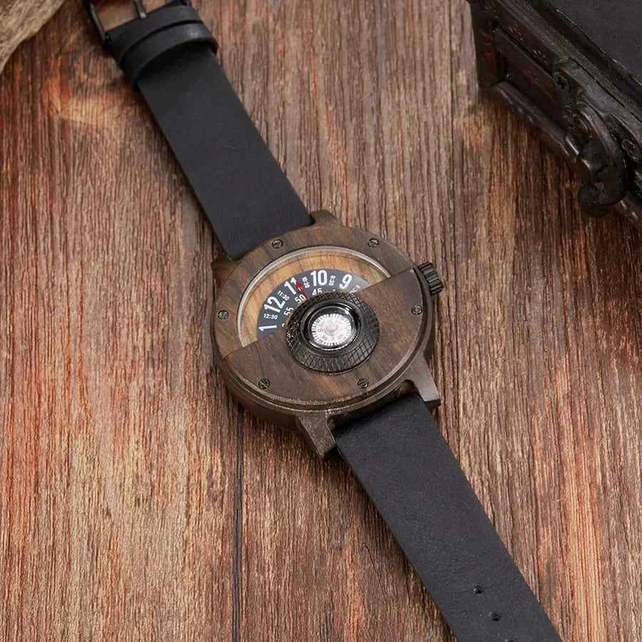 RAMON - HOUTEN HORLOGES MET LEEREN BAND