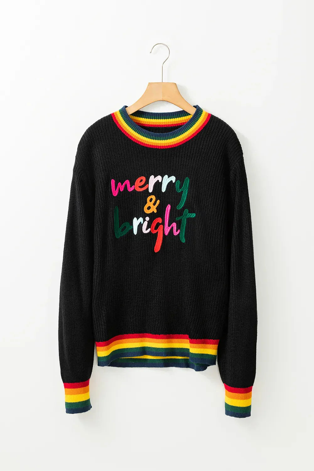 Vrolijke & Heldere Regenboogrand Kersttrui