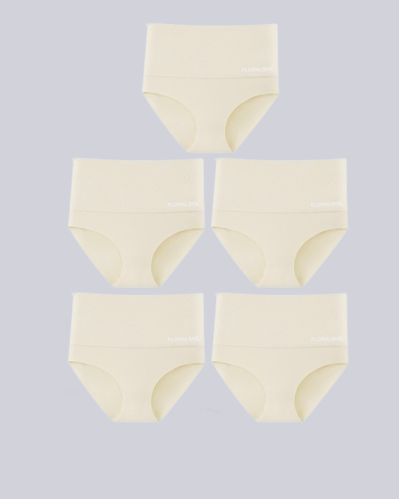 LuxeSilhouette 5-Pack Hoge Taille Slipjes | Perfecte buikcontrole voor een slanker figuur