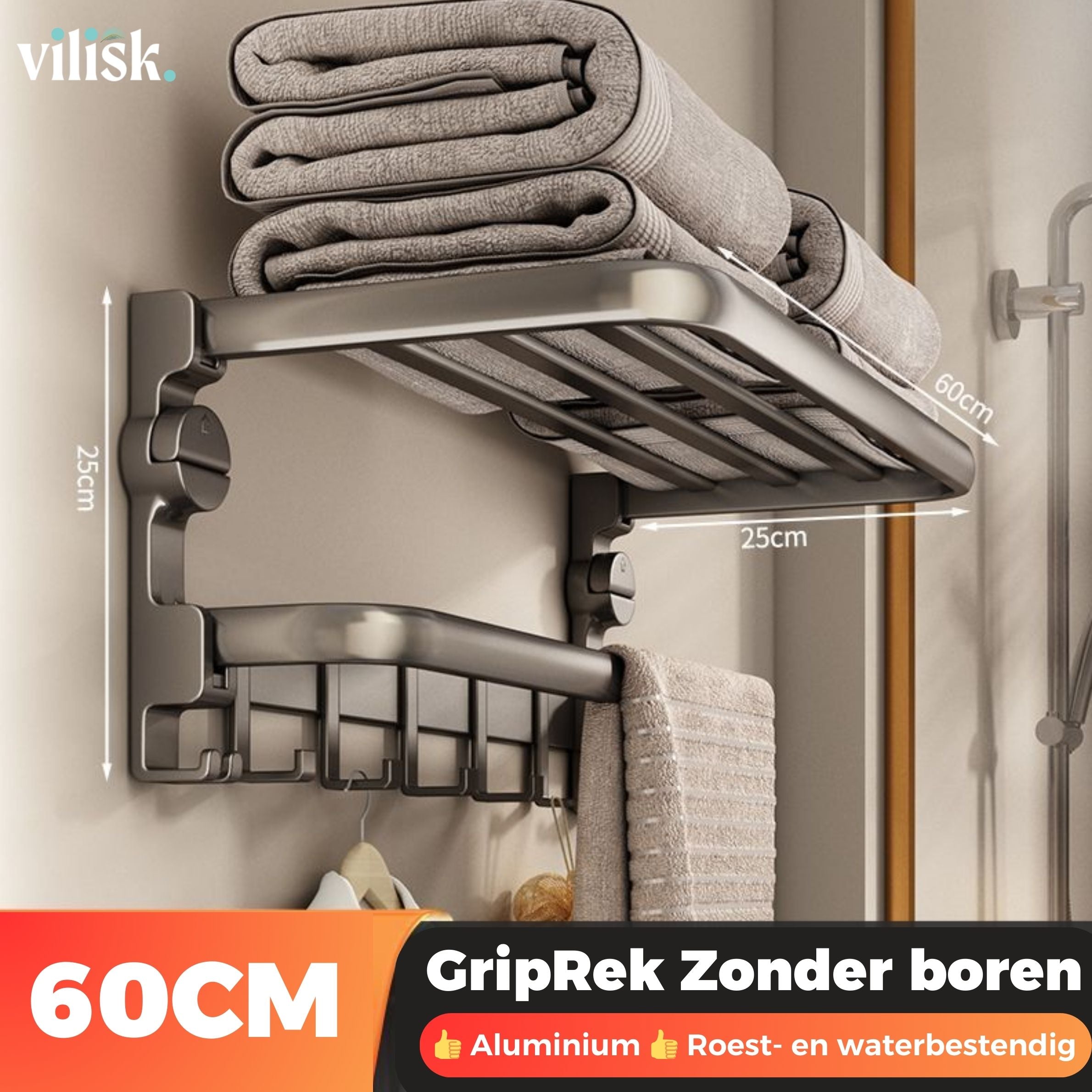 LuxuraGrip | Eenvoudige opslag zonder boren, stijlvol en praktisch