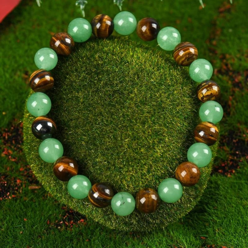 Rijkdom Bewaker Kristallen Armband – Aventurijn & Tijgeroog