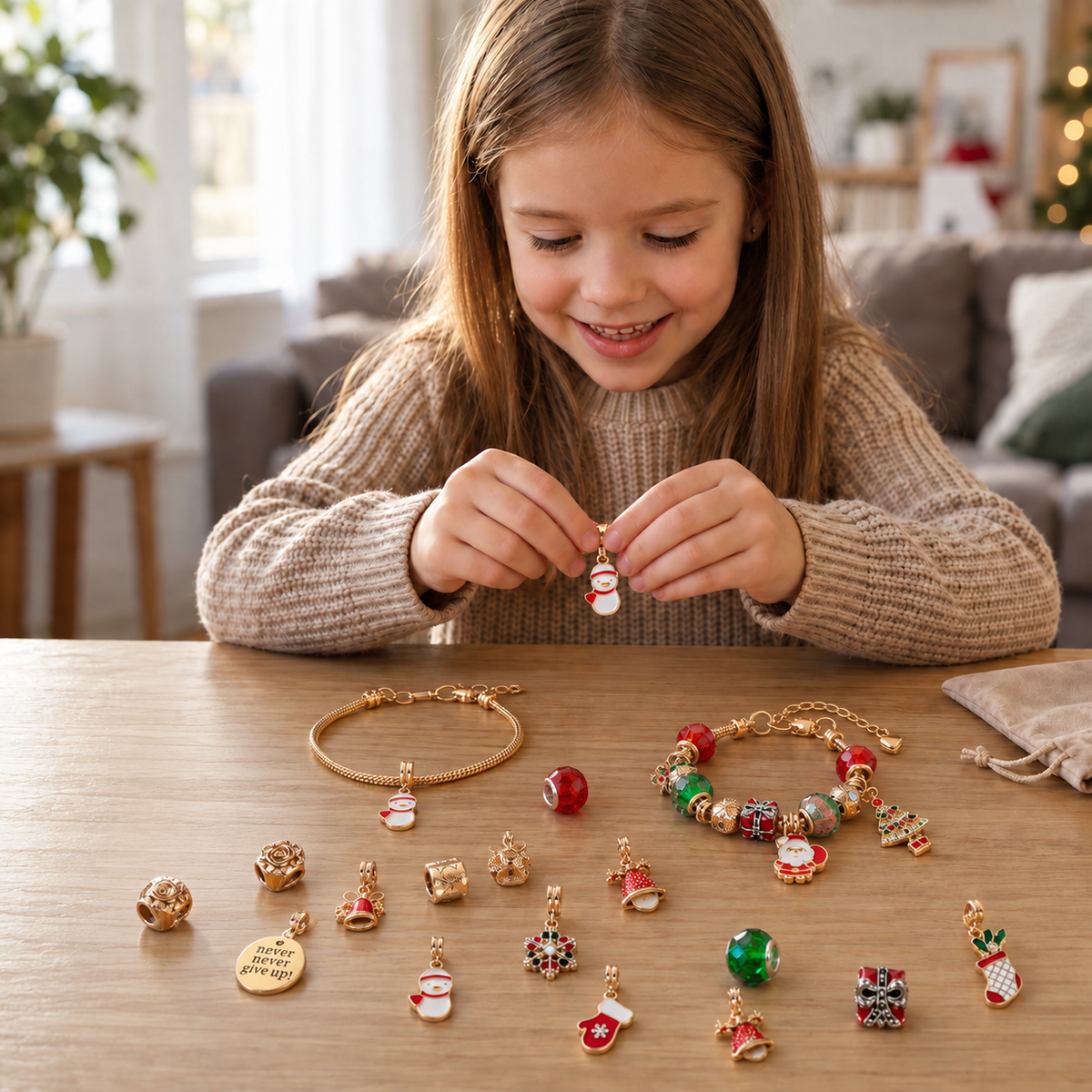 24-Dagen-Kerstarmband-Adventskalender – DIY-Sieradenset voor meisjes
