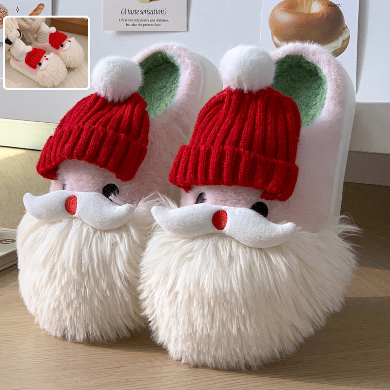 Warme Kerst Huisschoenen met Kerstman Ontwerp