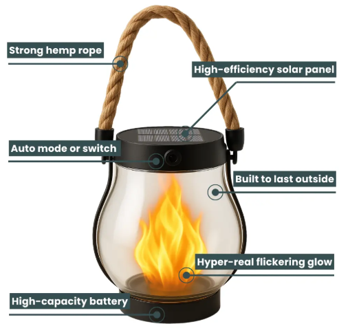 BowLift | Fire Seed Solarlicht — Magische vlammenstemming die uw hart verwarmt en elke nacht betovert