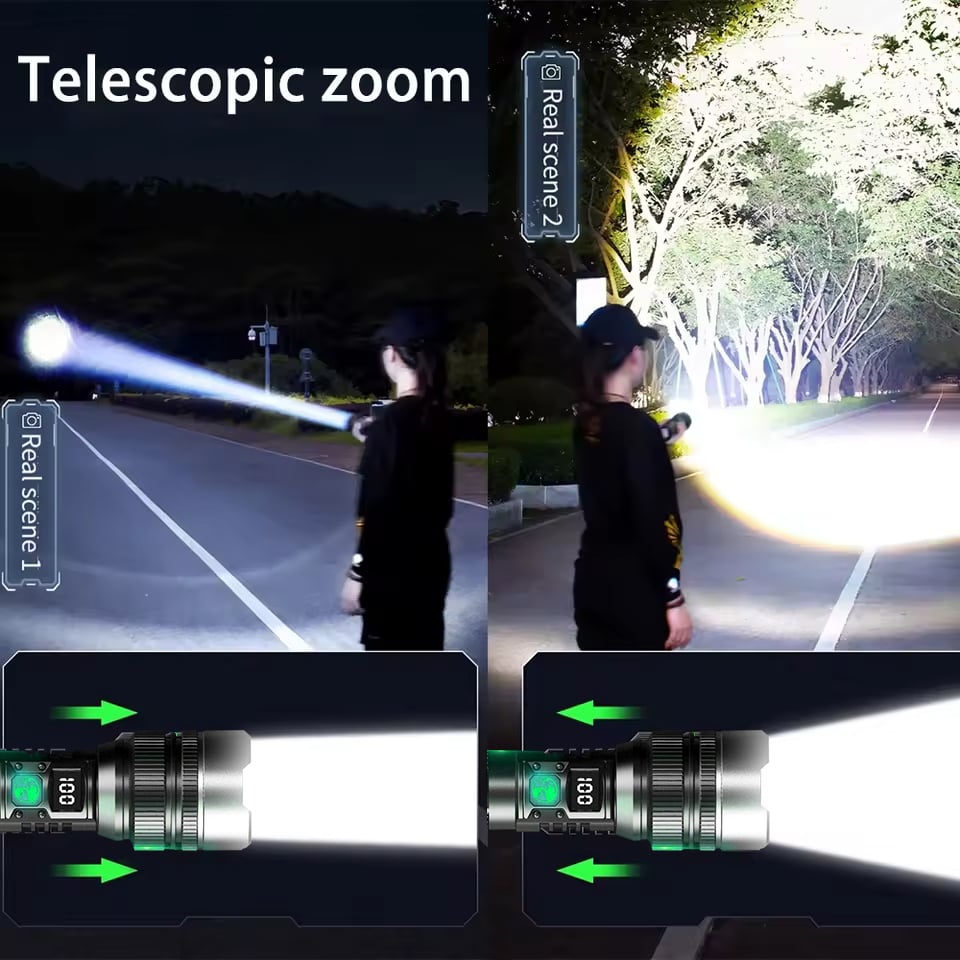 StormBeam Oplaadbare Zaklamp met Telescopische Zoom