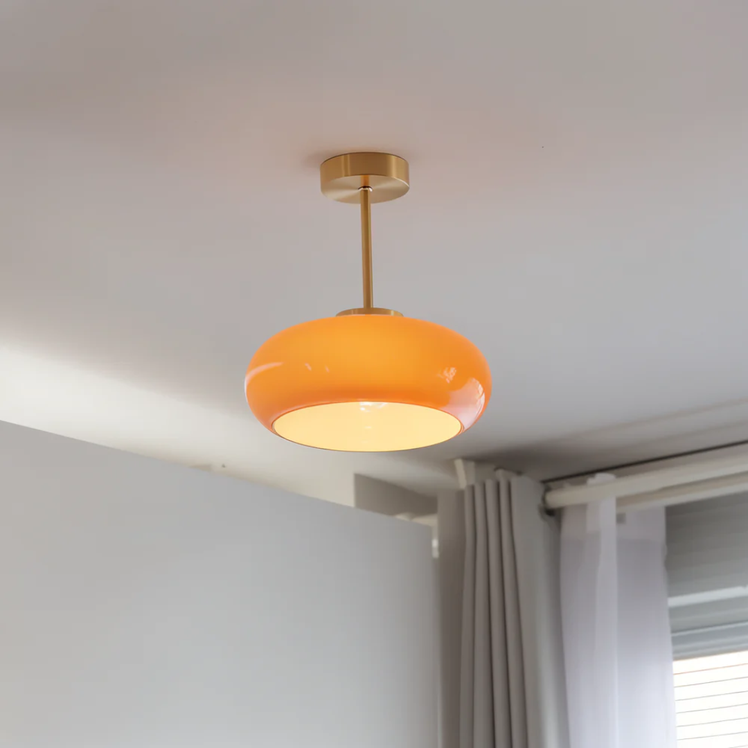 Vintage Glas Plafondlamp 1-Licht
