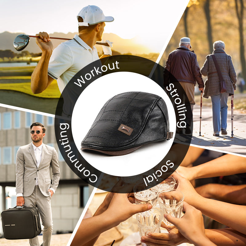 ElderLux Pluche Leren Baret | Gezellige elegantie voor een warme winterervaring